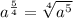 a^{\frac{5}{4}}=\sqrt[4]{a^5}