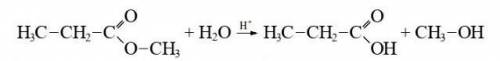Метилпропаноат + Н2О →