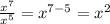 \frac{ {x}^{7} }{ {x}^{5} } = {x}^{7 - 5} = {x}^{2}