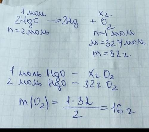 2. Определите массы кислорода, которые можно получить при разложении 1 моль оксида меди (1) и 1 моль