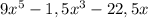 9x^5-1,5x^3-22,5x