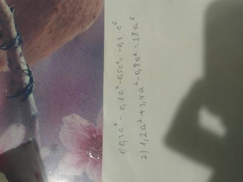 1)0,3c²-0,1c²-0,5c²=2)1,2a²+3,4a²-0,8a²= !