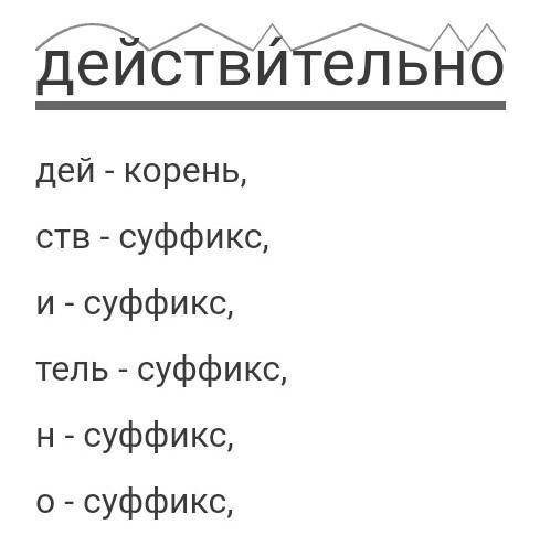 Слово действительно по составу