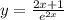 y = \frac{2x + 1}{e {}^{2x} }