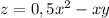 z=0,5x^{2} -xy