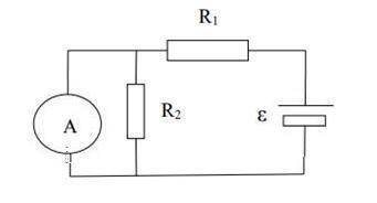 У схемі на рис. 9.9 ε1 = 2,1 В; ε2 = 1,9 В; R1 = 45 Ом; R2 = 10 Ом; R3 = 100 Ом. Внутрішнім опором д