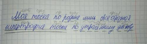 Синтаксический разбор предложения моя тоска по родине лишь своеобразная гипертрофия тоски по утрачен