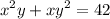 \displaystyle x^{2}y+xy^{2}=42