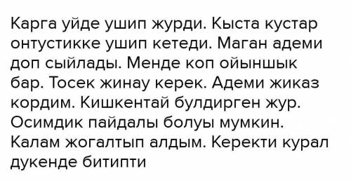 . Сызбаға сәйкес бастауышы да, баяндауышы да зат есім болатын сөйлем құра. (1)