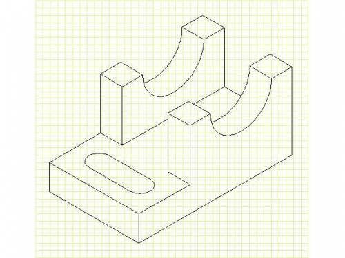 Инженерная графика! Надо построить 3-й вид опираясь на 2 показанных нанести размеры! Очень , поставл