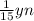 \frac{1}{15} yn