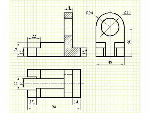 по Черчению 8 класс Начертите 3 вида (главный, сверху,сбоку) вас мне в этом вопросе По размерам