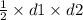 \frac{1}{2} \times d1 \times d2