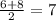 \frac{6 + 8}{2} = 7