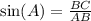 \sin(A) = \frac{BC}{AB}