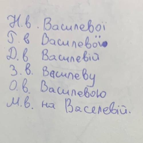 Провідміняти відмінок Василевої