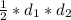 \frac{1}{2} *d_{1} *d_{2}