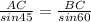 \frac{AC}{sin45}=\frac{BC}{sin60}