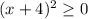 (x+4)^2\geq 0