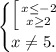 \displaystyle \\ \begin{equation*} \begin{cases} \left [{x\leq -2} \atop {x\geq 2} \right. \\ x \ne 5. \end{cases}\end{equation*}