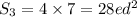 S_3=4\times 7=28ed^2