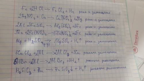 Расставьте коэффициенты в схемах возможных химических реакций.