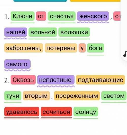 Мужики , нужен синтаксический разбор 1. Ключи от счастья женского , от нашей вольной волюшки заброше