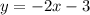 y = - 2x - 3