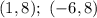 (1, 8); \ (-6, 8)