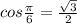 cos\frac{\pi }{6}=\frac{\sqrt{3} }{2}