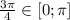 \frac{3\pi }{4} \in [0;\pi]