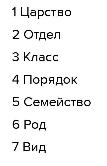 Расположите таксономические категории в правильном порядке от наименьшего к наибольшему. Вид Тип Род