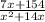 \frac{7x + 154}{ {x}^{2} + 14x}