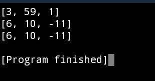 Определите результат выполнения этого кода. my_list = [[53, 8, 5], [3, 59, 1], [6, 10, -11]]print(my