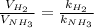 \frac{V_{H_2}}{V_{NH_3}} =\frac{k_{H_2}}{k_{NH_3}}