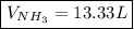 \boxed{V_{NH_3}=13.33L}