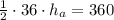 \frac{1}{2}\cdot 36 \cdot h_a = 360