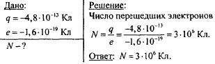 При электризации эбонитовой палочки о шерсть ей сообщили заряд -4,810-13Кл. Какое число электронов п