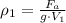 \rho_1 = \frac{F_a}{g\cdot V_1}