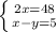 \left \{ {{2x=48} \atop {x-y=5}} \right.\\