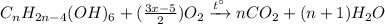 C_nH_{2n-4}(OH)_6+(\frac{3x-5}{2} )O_2 \xrightarrow{t^{\circ}}nCO_2+(n+1)H_2O