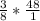 \frac{3}{8}*\frac{48}{1}