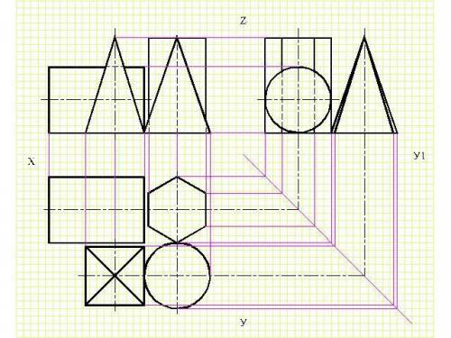1. Перечертить заданные проекции геометрических тел. Достроить недостающую проекцию этих тел. 2. Най