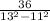 \frac{36}{13^{2}-11^{2}}