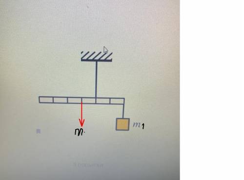 Решите легкую задачу. Определите массу однородного стержня, если масса груза m=200г. Система находит