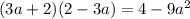 (3a+2)(2-3a) = 4-9a^{2}