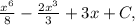 \frac{x^6}{8}-\frac{2x^3}{3}+3x+C,