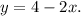 y=4-2x.