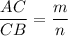 \dfrac{AC}{CB}=\dfrac mn