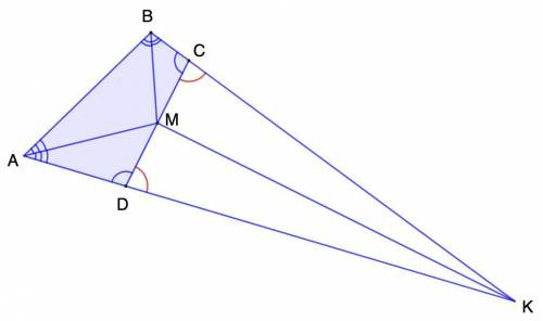 В выпуклом четырехугольнике ABCD известно, что ∠BCD = ∠CDA ⩾ 90◦ . Биссектрисы углов A и B пересекаю